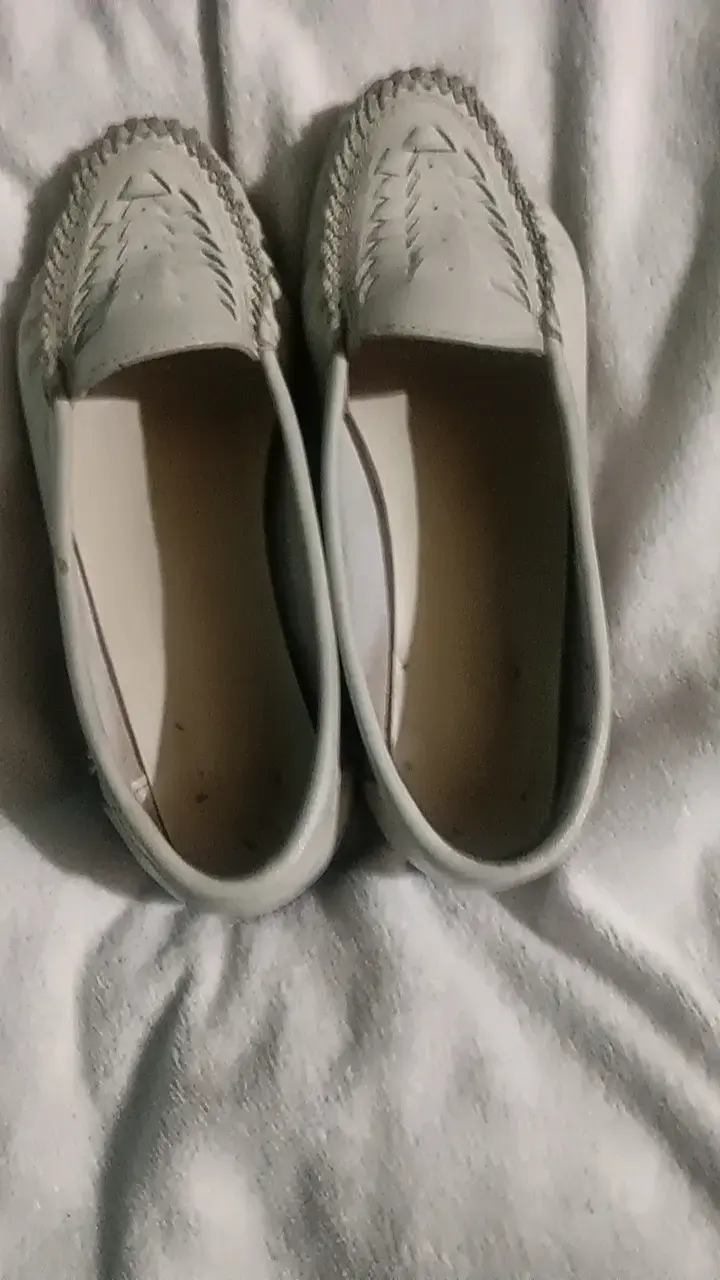 Mocasines de cuero blanco para mujer - 1