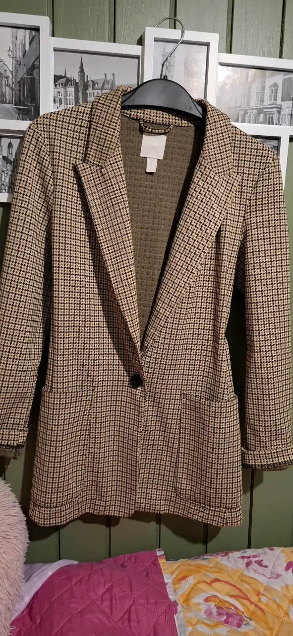 Blazer de cuadros marrón H&M para mujer - 1