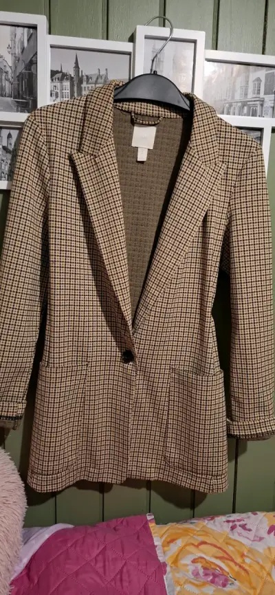 Blazer de cuadros marrón H&M para mujer - miniatura 1