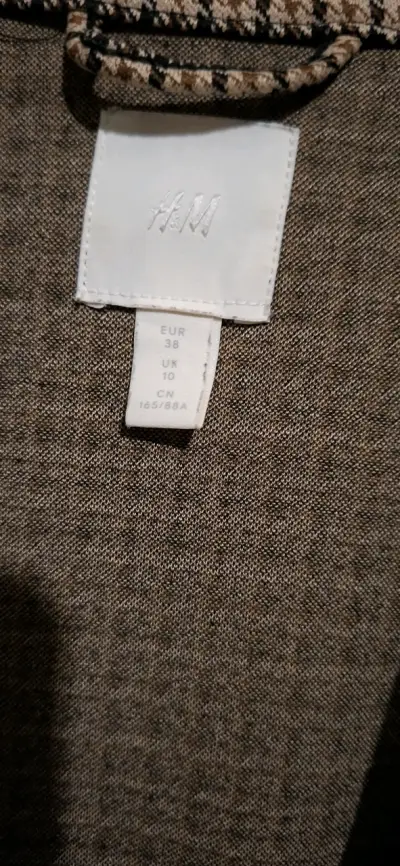 Blazer de cuadros marrón H&M para mujer - miniatura 3