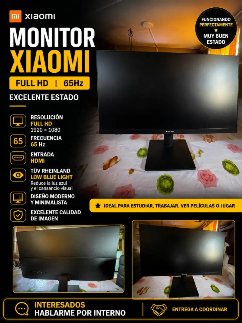 Monitor Xiaomi Full HD 65Hz en excelente estado