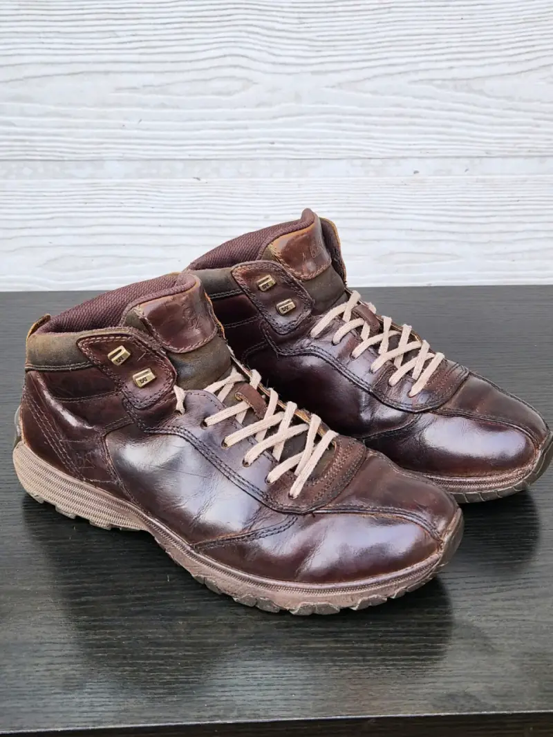 Botas de cuero marrón CAT para hombre - 2