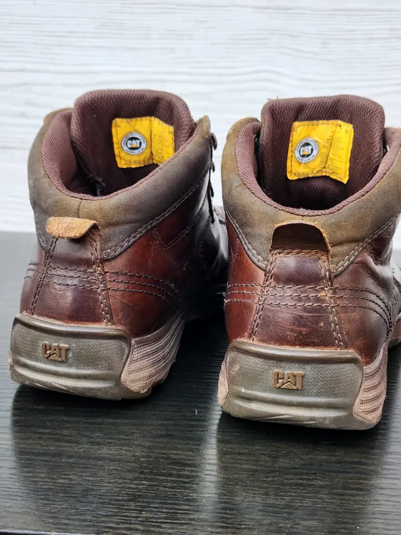 Botas de cuero marrón CAT para hombre - 3