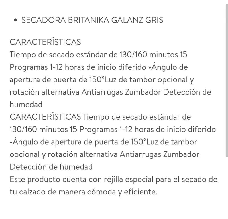 Secadora Galanz Britanika 7kg Gris - 3