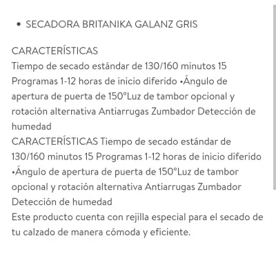 Secadora Galanz Britanika 7kg Gris - miniatura 3