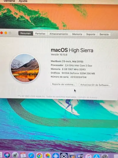 MacBook 13 pulgadas 2010 con macOS High Sierra - miniatura 4