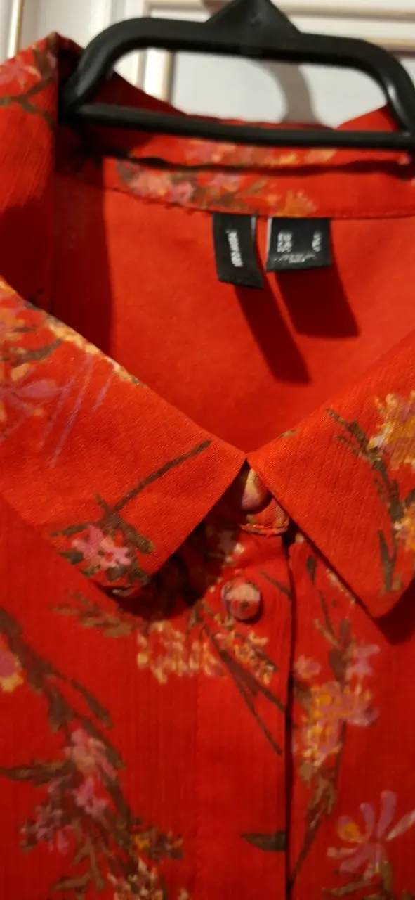 Vestido rojo floral Vero Moda talla S - 4