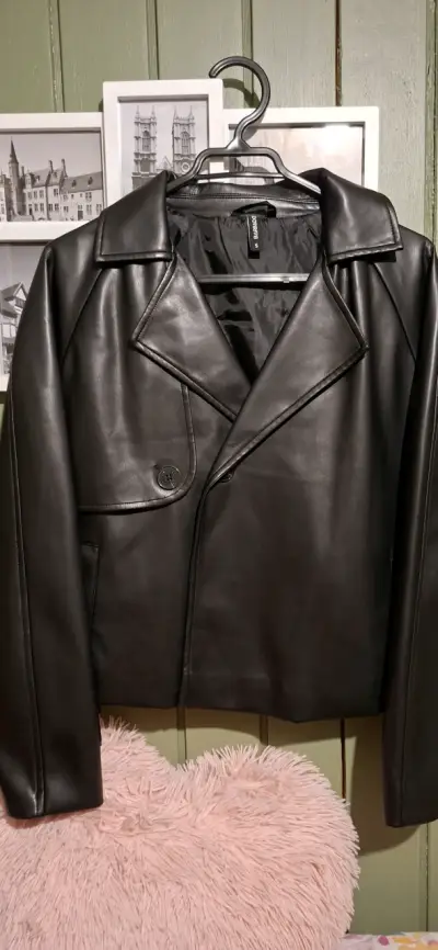 Chaqueta de cuero sintético negra Babadoo - miniatura 2