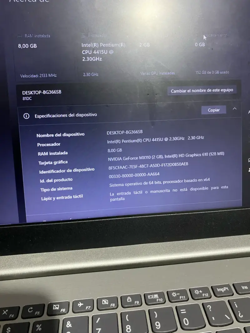 Laptop Lenovo Intel Pentium 8GB RAM - 5