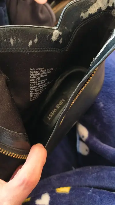 Botines de cuero negro Nine West con cierre dorado - miniatura 2