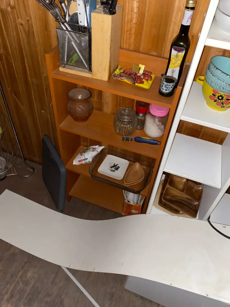 Estante de madera para cocina con tres niveles - 1