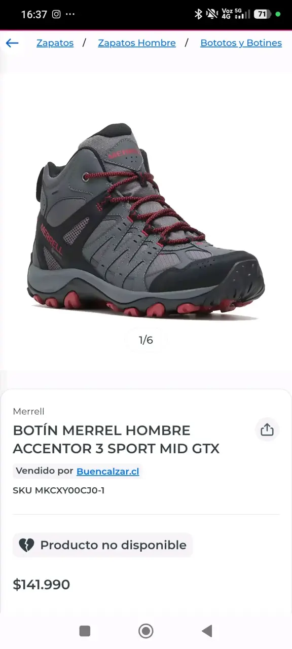 Botines Merrell Accentor 3 Sport Mid GTX Hombre - 4