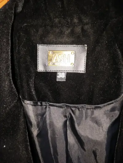 Blazer de terciopelo negro para mujer talla 38 - miniatura 2