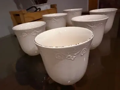 Juego de 6 tazas de cerámica blanca - miniatura 2