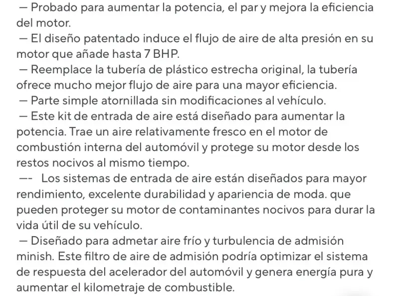 Kit de admisión de aire para Peugeot 206 - 6