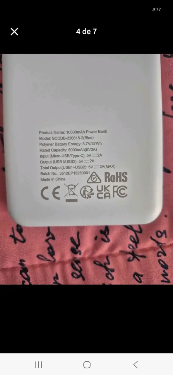 Batería portátil/banco de batería 10000mAh - 4