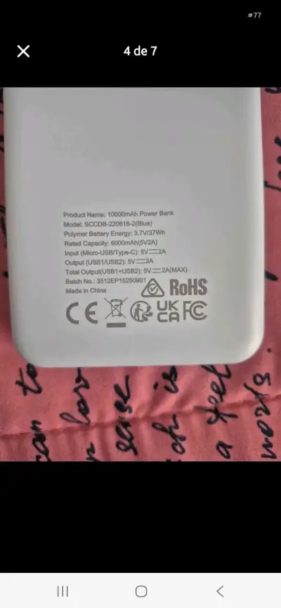 Batería portátil/banco de batería 10000mAh - miniatura 4