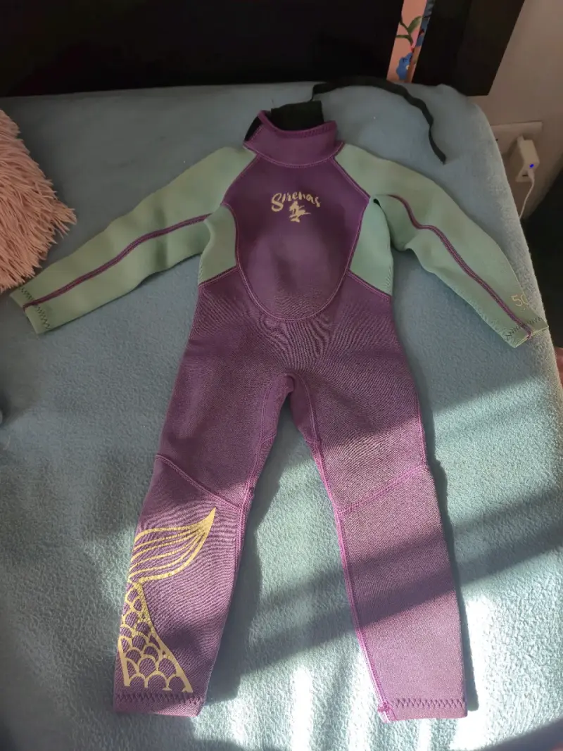 Traje de neopreno infantil Sirenas morado y verde - 2