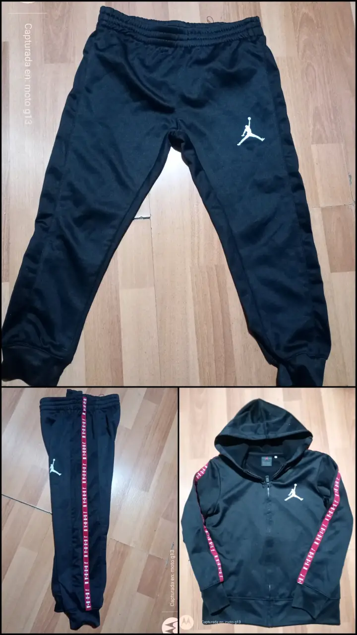 Conjunto deportivo negro Jordan con capucha - 2
