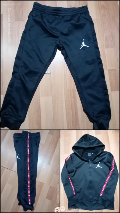 Conjunto deportivo negro Jordan con capucha - miniatura 2