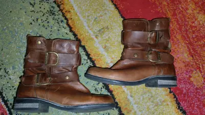 Botines de cuero con plataforma y tacón - miniatura 5