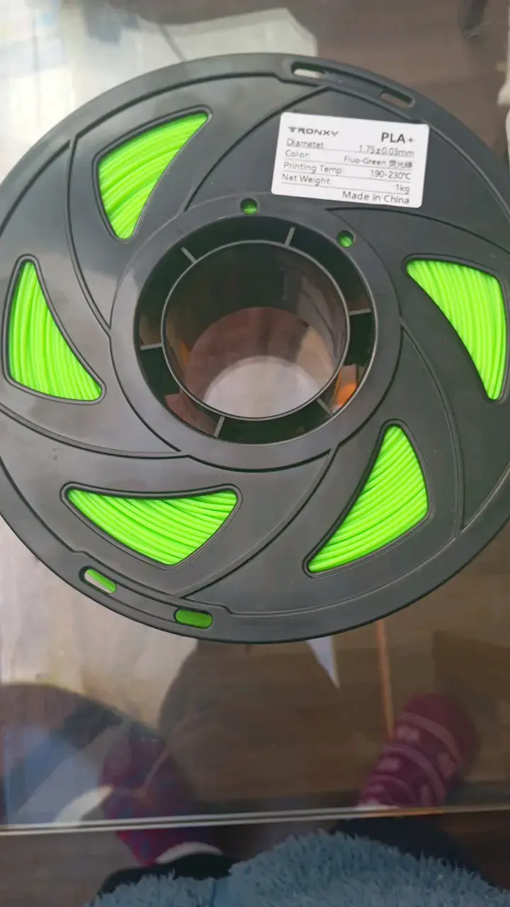 Filamento PLA+ verde fluorescente Tronxy 1kg - 1