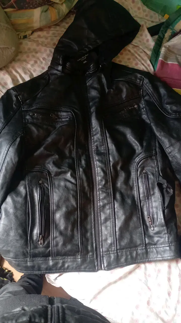 Chaqueta de cuero negra para hombre ELT - 1