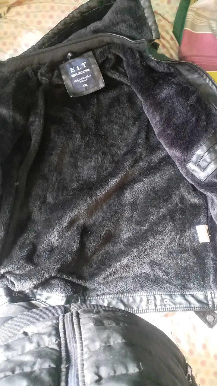 Chaqueta de cuero negra para hombre ELT - 3