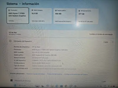 Laptop HP Pavilion 15 Ryzen 7 16GB RAM 512GB SSD - miniatura 2