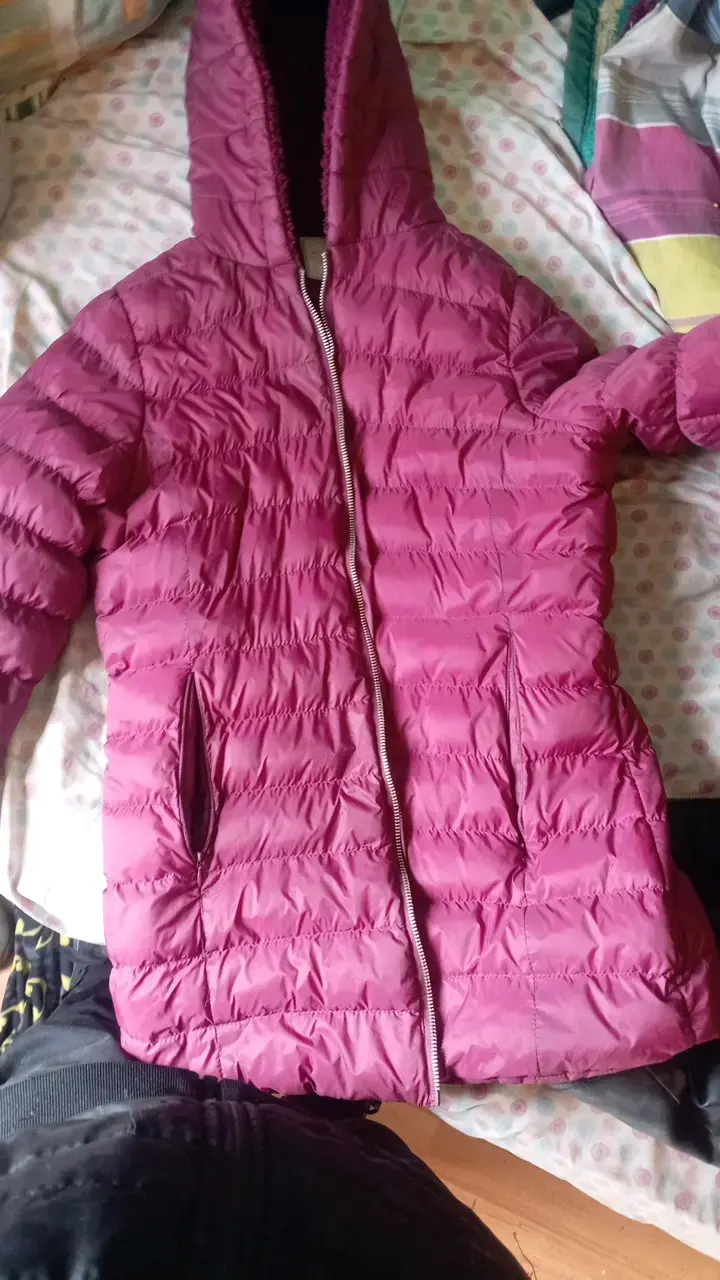 Chaqueta acolchada morada para mujer talla M - 1