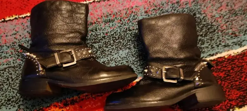 Botas negras de cuero con hebillas talla35 - 4