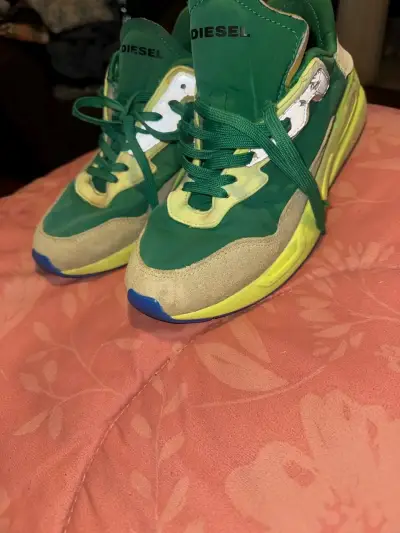 Zapatillas deportivas Diesel verdes y amarillas - miniatura 6