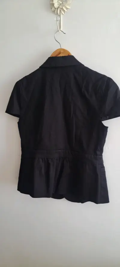 Blazer negro de mujer manga corta. - miniatura 5