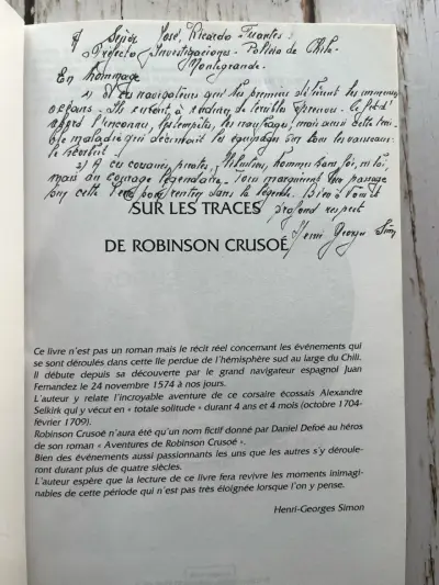 'Sur Les Traces De Robinson Crusoé' firma de auto - miniatura 3