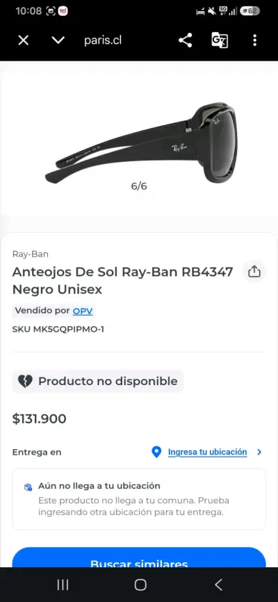 Gafas de Sol Ray-Ban RB4347 Negras Unisex - miniatura 3