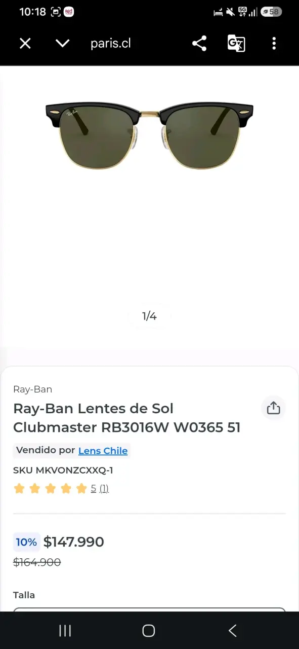 Gafas de Sol Ray-Ban RB4347 Negras Unisex - 4