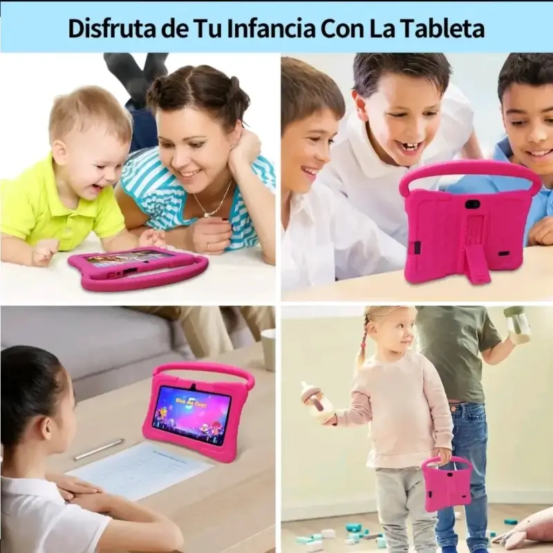 Tablet para niños con funda protectora rosa - 6