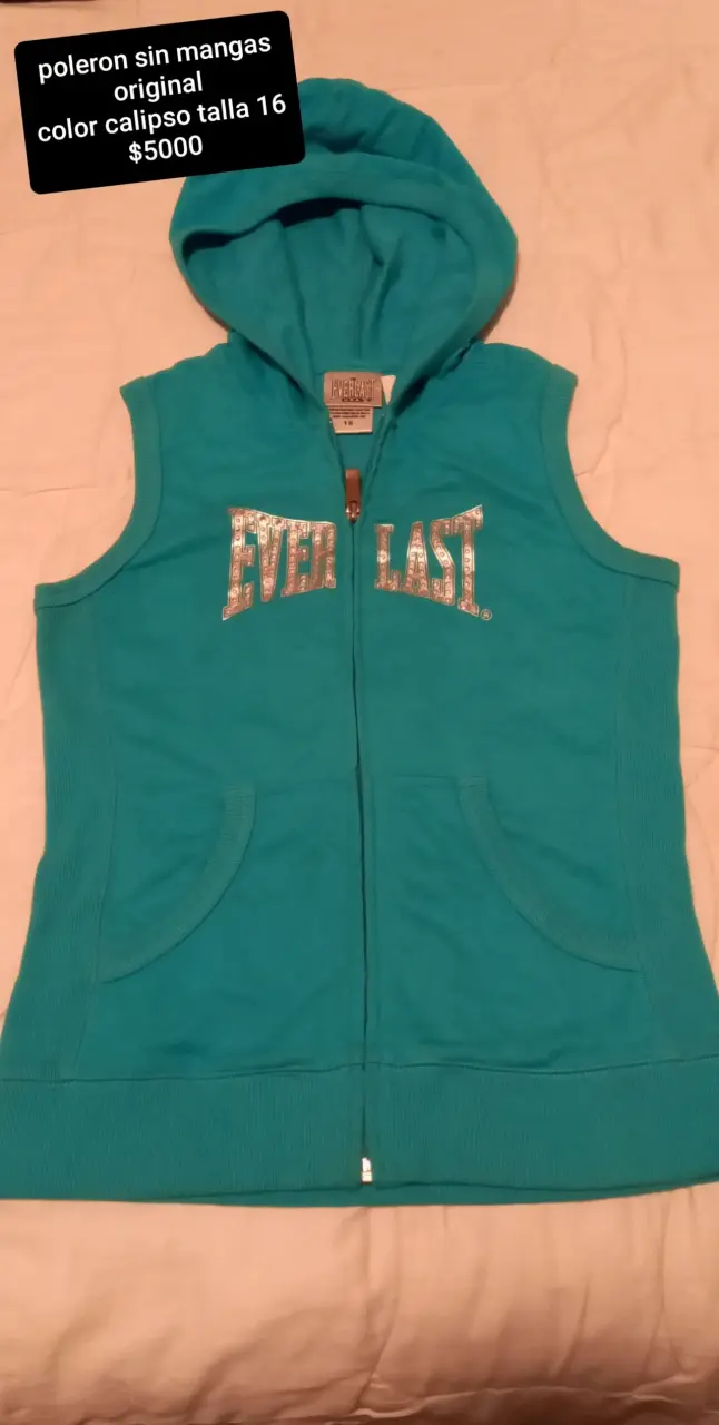 Polerón sin mangas Everlast color calipso talla 16