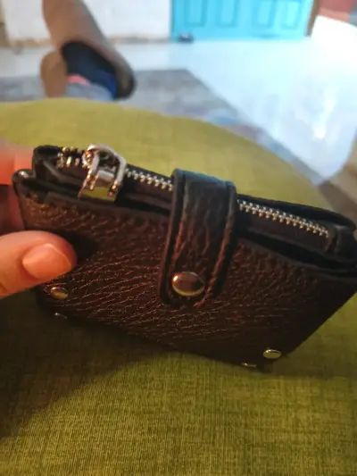 Billetera de cuero negra Amphora con cierre - miniatura 2