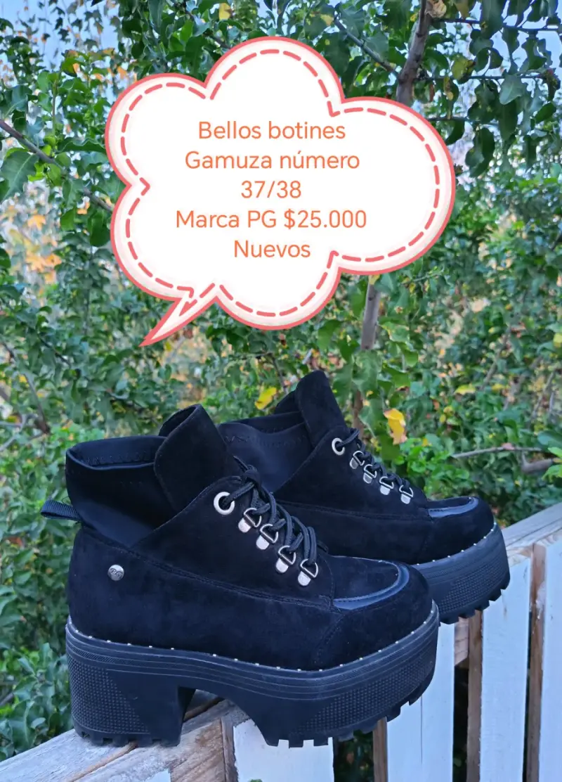 Botines de gamuza negros PG nuevos