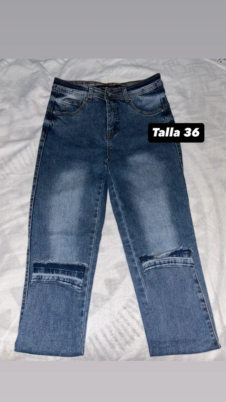 Jeans usados ajustados con cintura ! - 2