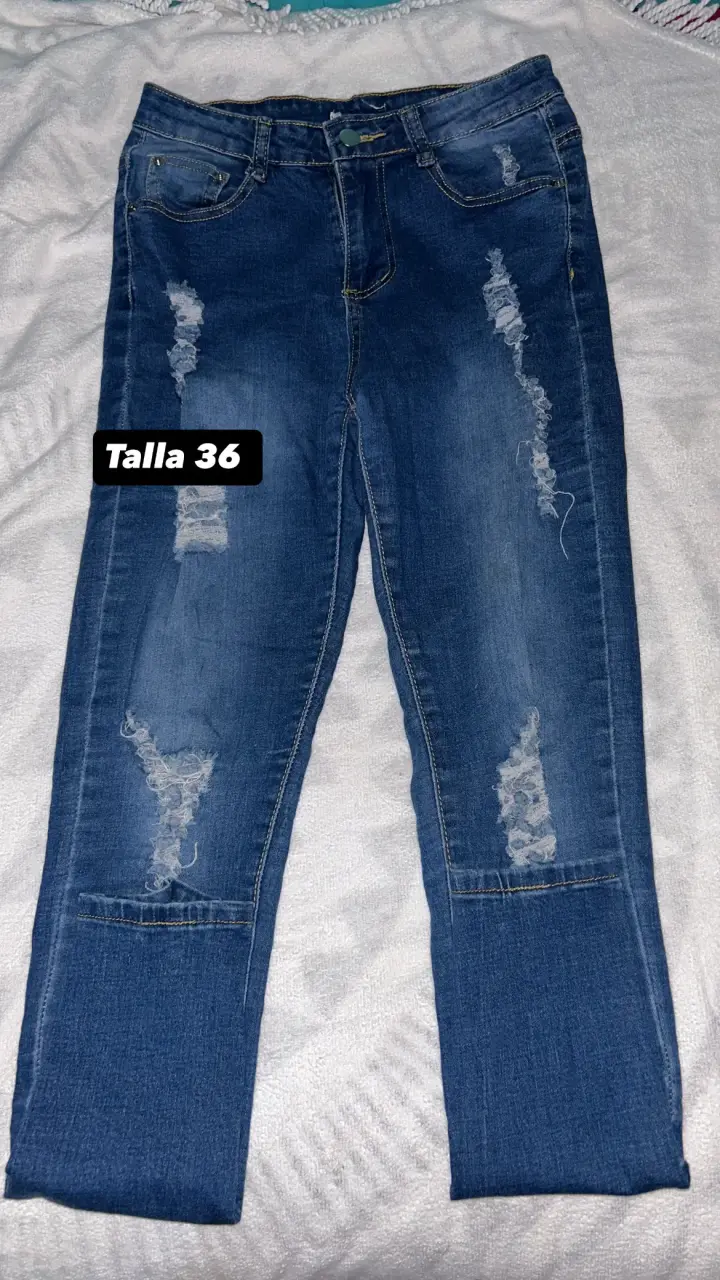Jeans usados ajustados con cintura ! - 4