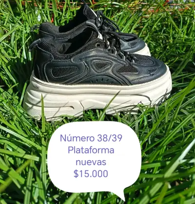 Zapatillas plataforma negras talla 38/39 nuevas - miniatura 1
