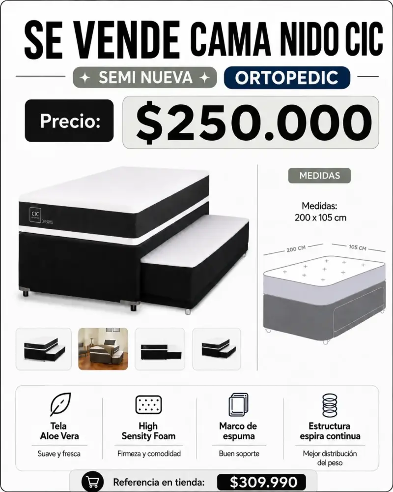 Cama nido CIC ortopédica semi nueva