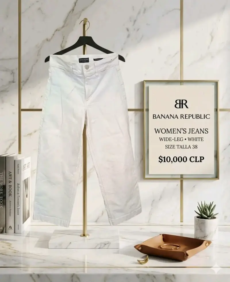 Jeans de Mujer Banana Republic Blancos Talla 38