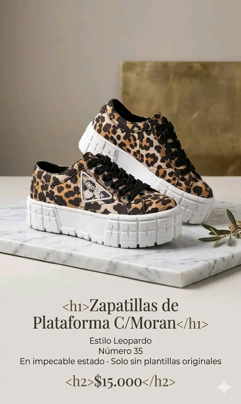 Zapatillas de plataforma estilo leopardo C/Moran