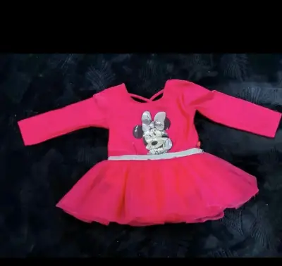 Vestido infantil Minnie Mouse rojo con tul - miniatura 1