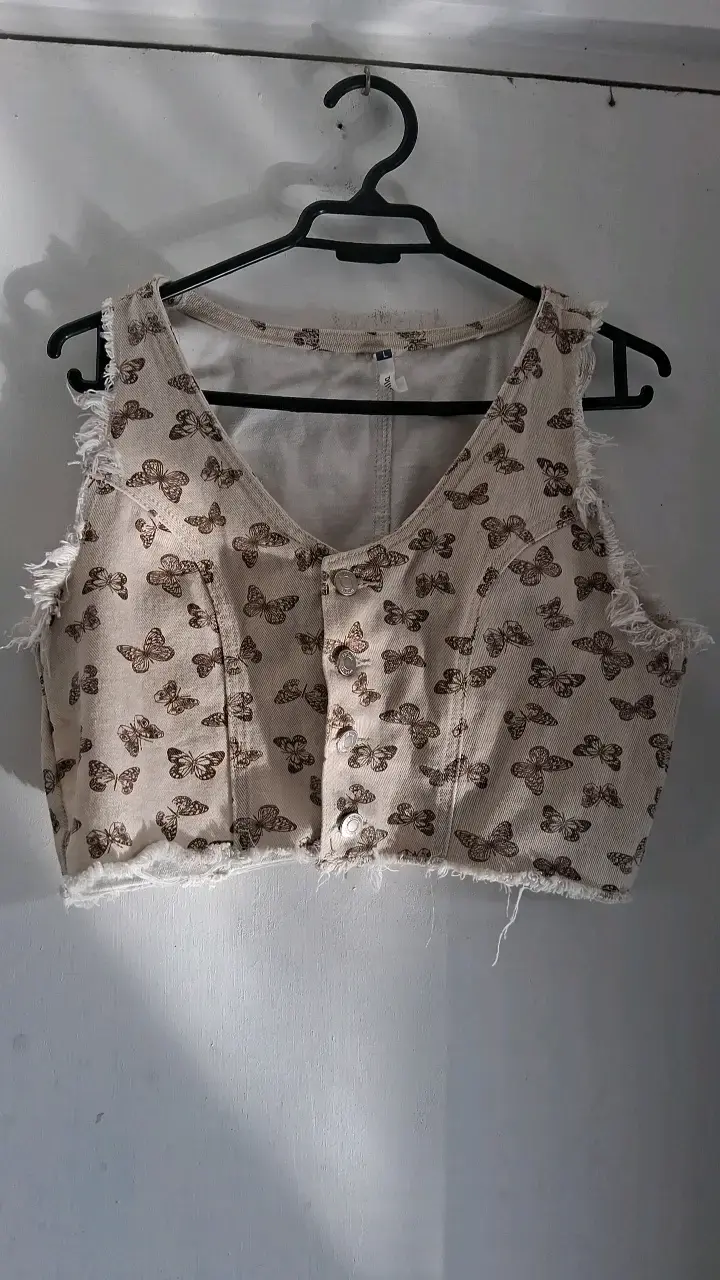 Conjunto de pantalón y top con estampado de mariposas - 2