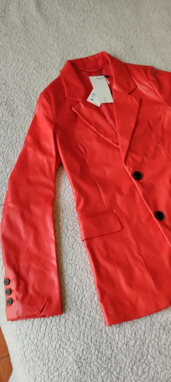 Blazer rojo cuero Sybilla - 2