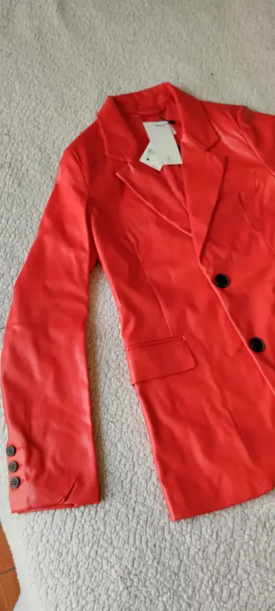 Blazer rojo cuero Sybilla - miniatura 2